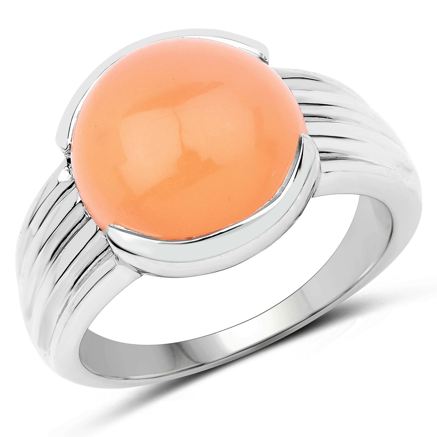 6.00 Carat Genuine Peach Moonstone .925 Sterling Silver Ring on sale at MyriadMart