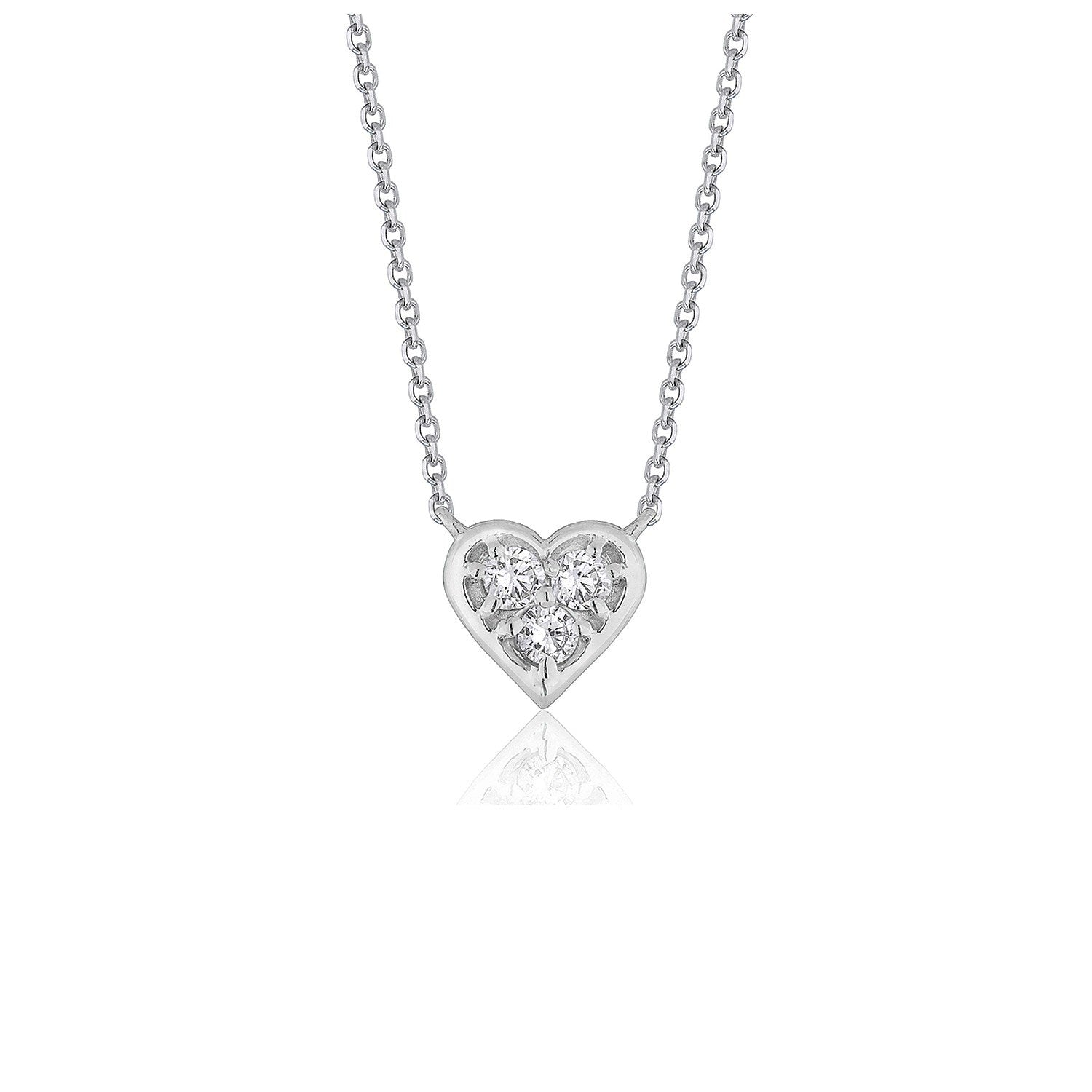Diamond Heart Design Pendant in 14k White Gold on sale at MyriadMart