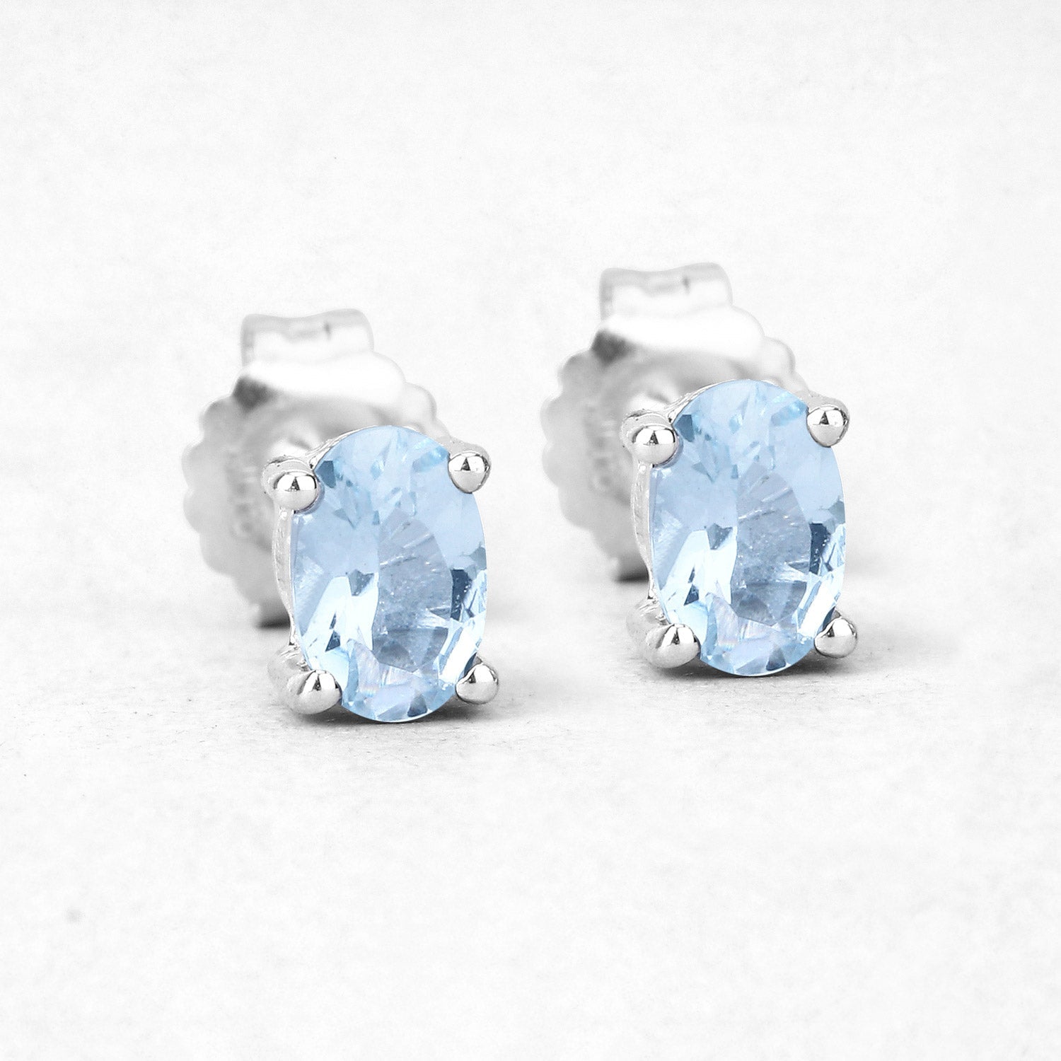 0.72 Carat Genuine Aquamarine .925 Sterling Silver Earrings on sale at MyriadMart