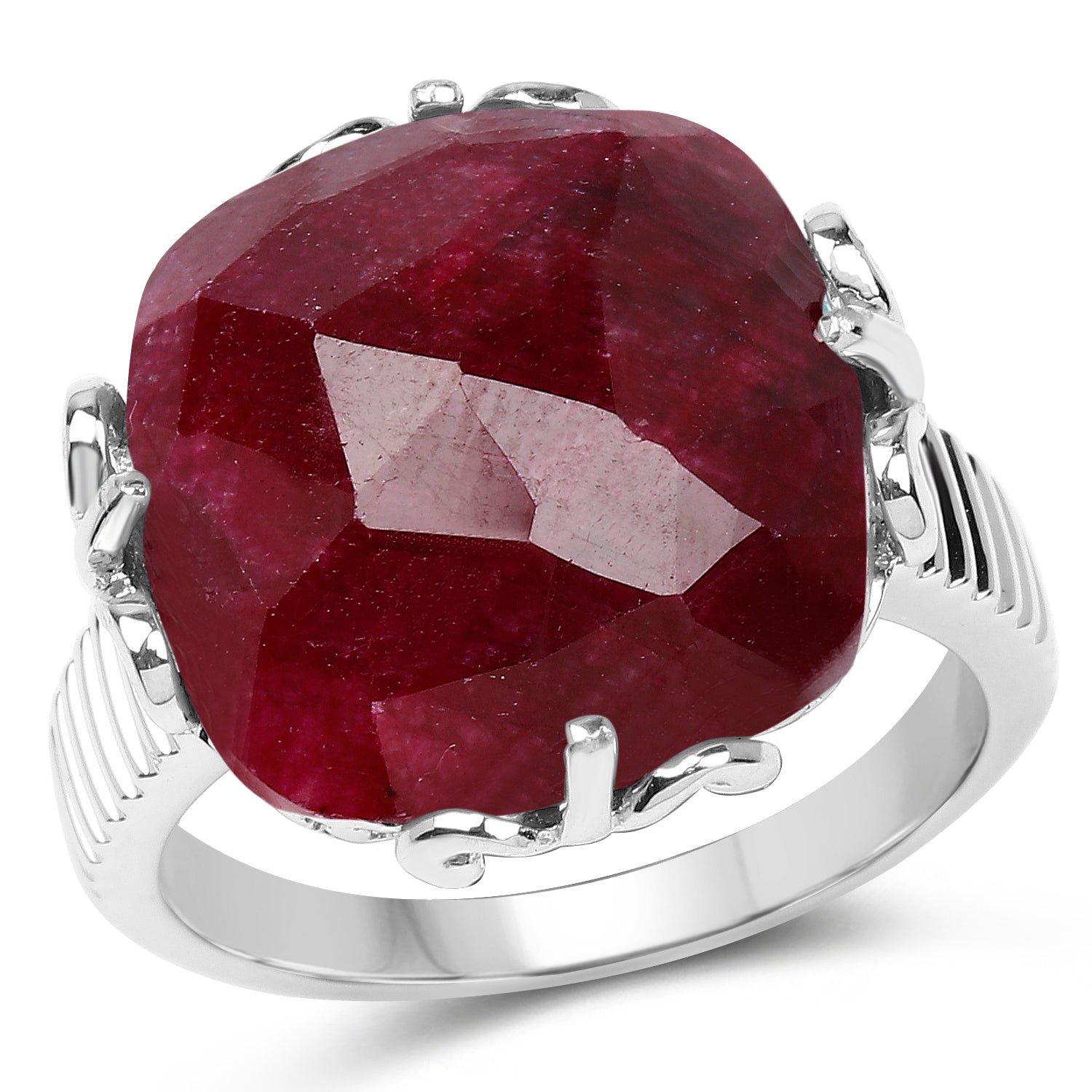 13.65 Carat Dyed Ruby .925 Sterling Silver Ring on sale at MyriadMart