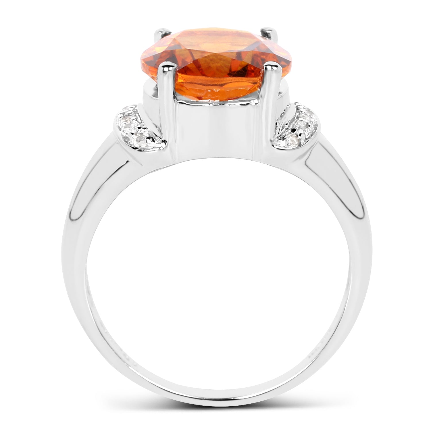 3.94 Carat Genuine Madeira Citrine & White Topaz .925 Sterling Silver Ring on sale at MyriadMart