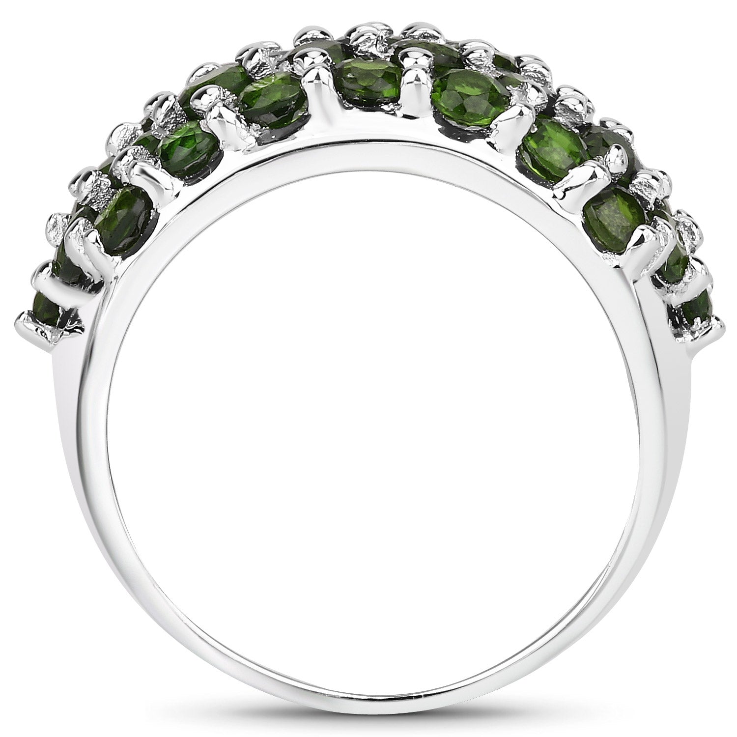 5.04 Carat Genuine Chrome Diopside .925 Sterling Silver Ring on sale at MyriadMart