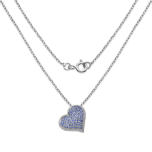 2.98 Carat Genuine Tanzanite .925 Sterling Silver Pendant on sale at MyriadMart