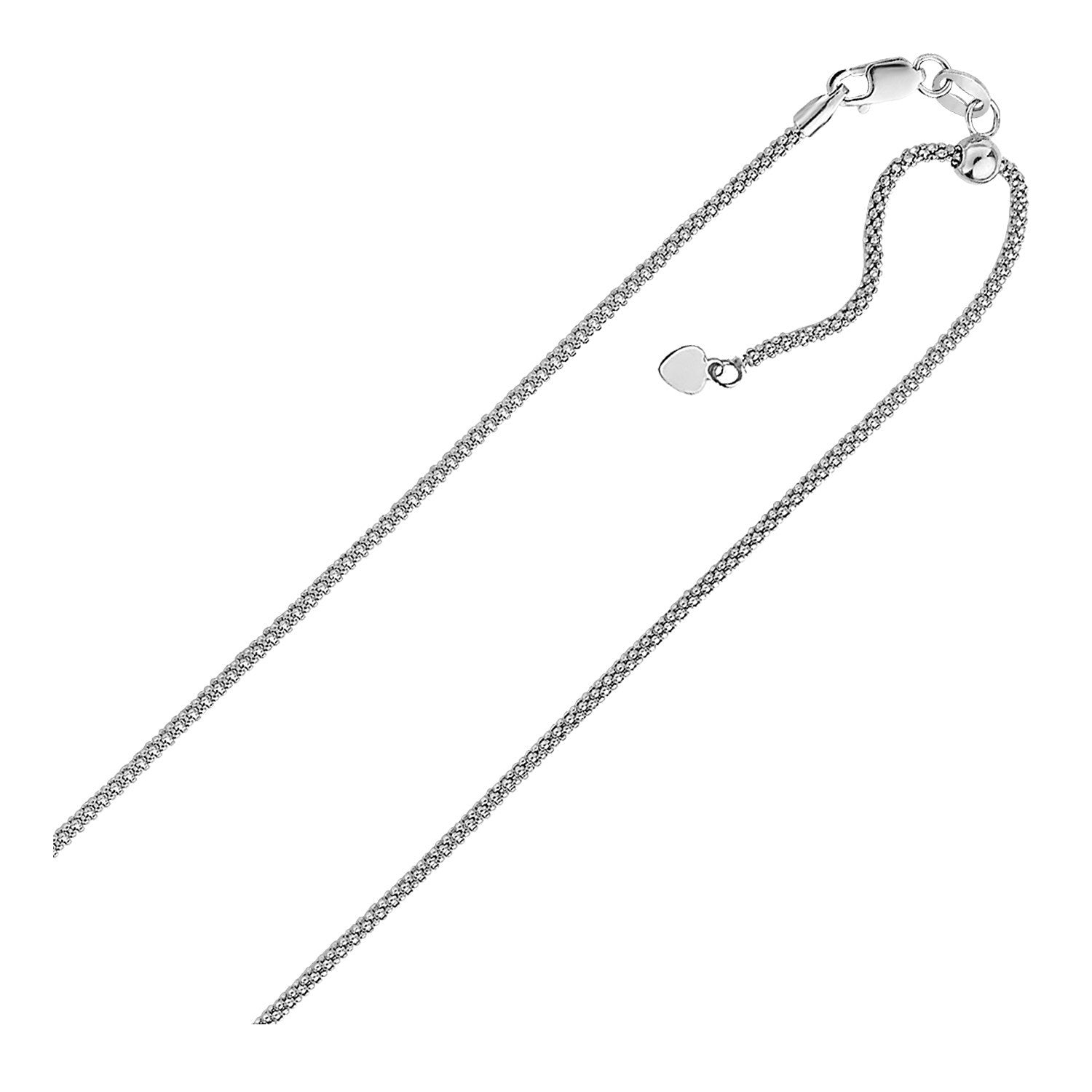 Sterling Silver 0.8mm Adjustable Popcorn Chain on sale at MyriadMart