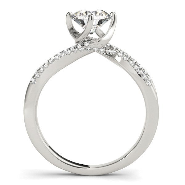 14k White Gold Spiral Design Pronged Diamond Engagement Ring 1 1/8 cttw on sale at MyriadMart