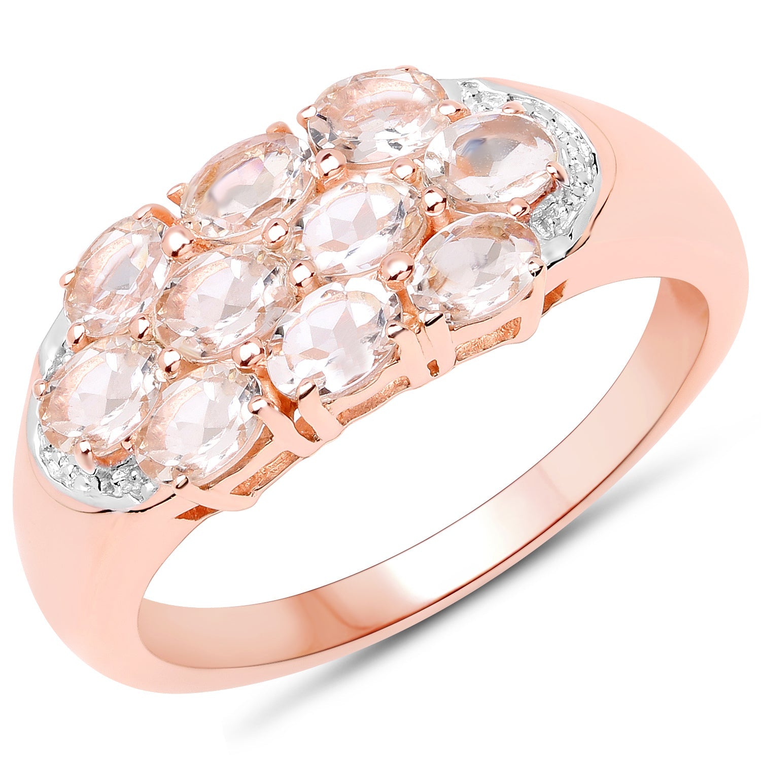 1.50 Carat Genuine Morganite .925 Sterling Silver Ring on sale at MyriadMart