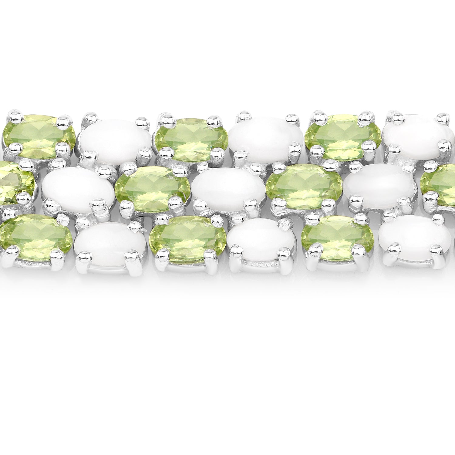 19.73 Carat Genuine Opal and Peridot .925 Sterling Silver Bracelet on sale at MyriadMart