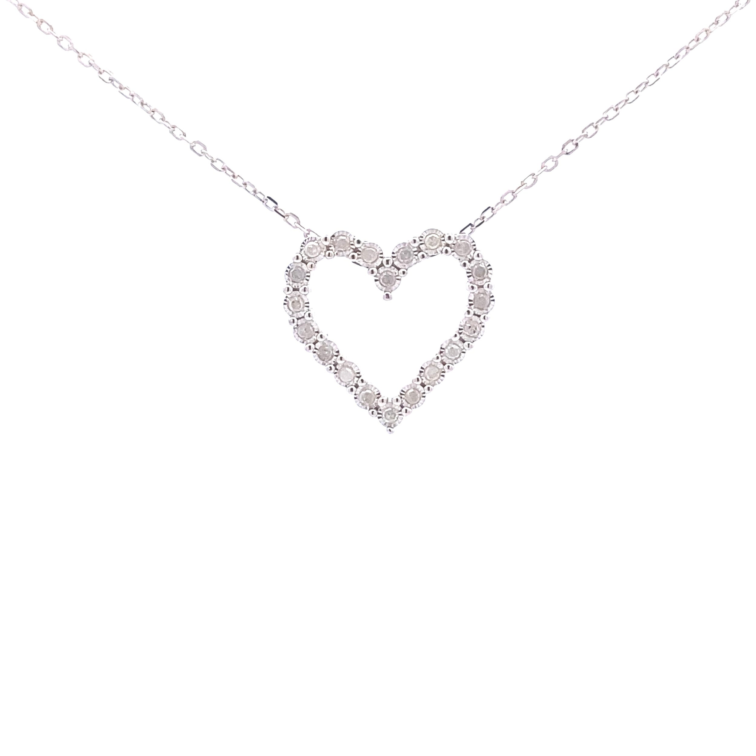 .25ct Diamond Heart Love Pendant Sterling Silver on sale at MyriadMart
