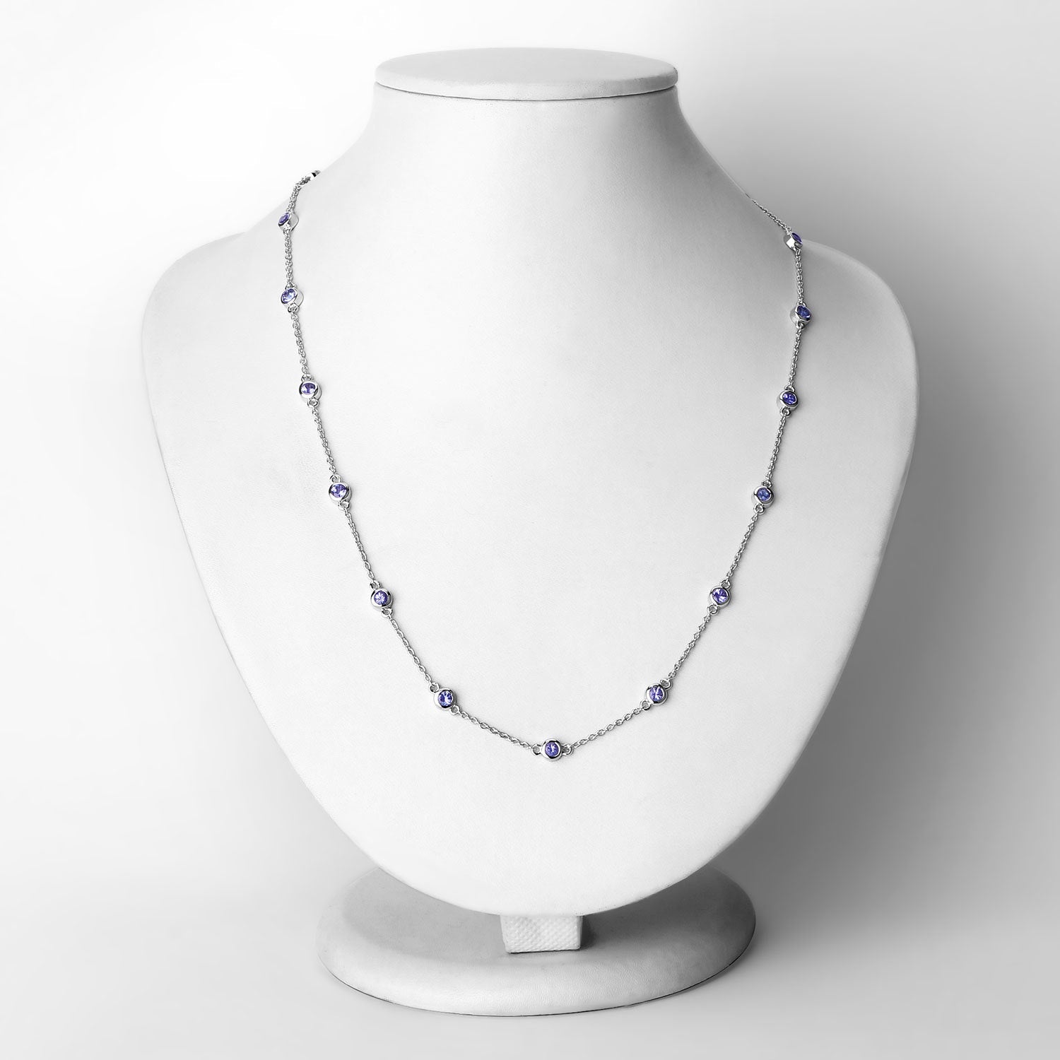 1.80 Carat Genuine Tanzanite .925 Sterling Silver Necklace on sale at MyriadMart