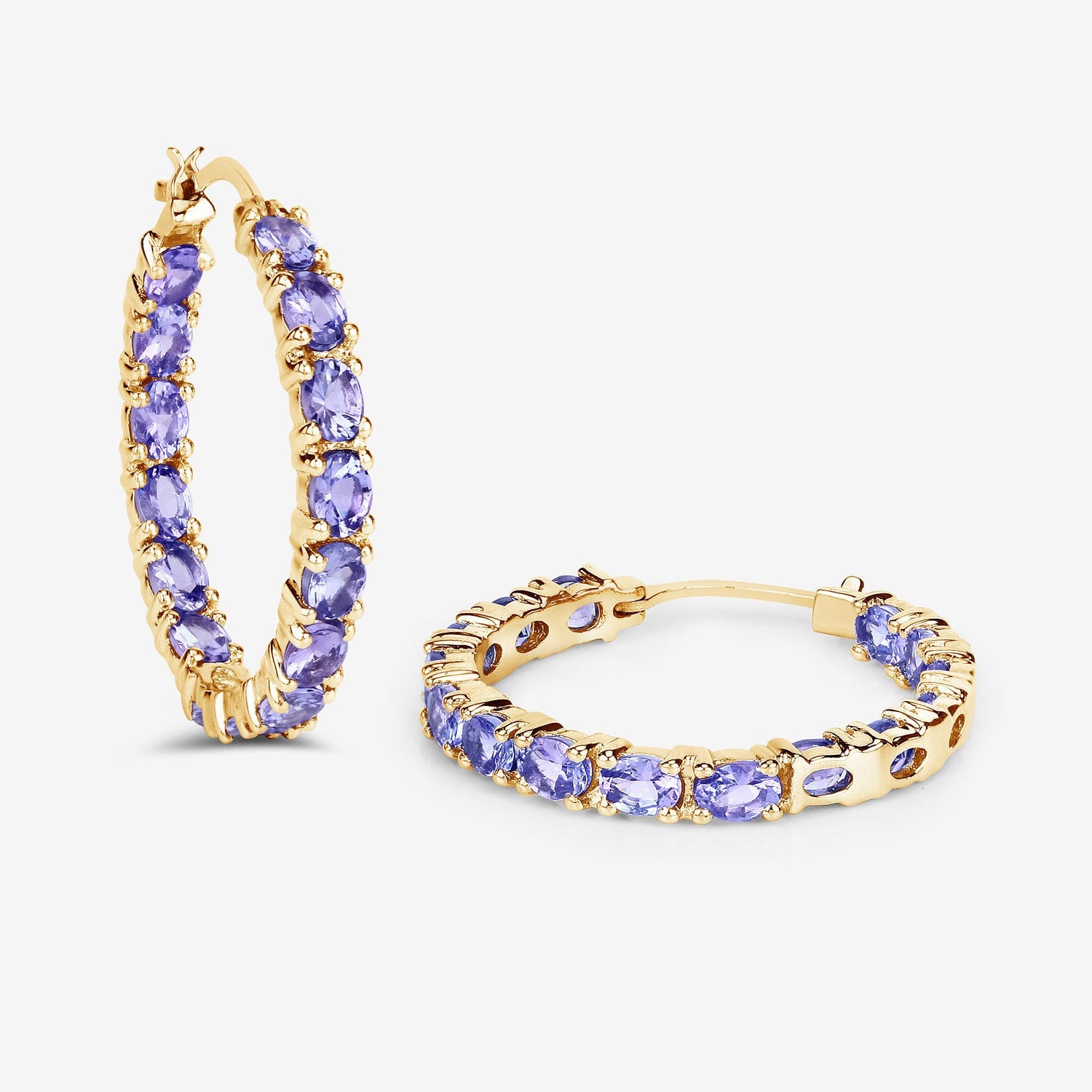 5.10 Carat Genuine Tanzanite .925 Sterling Silver Earrings on sale at MyriadMart