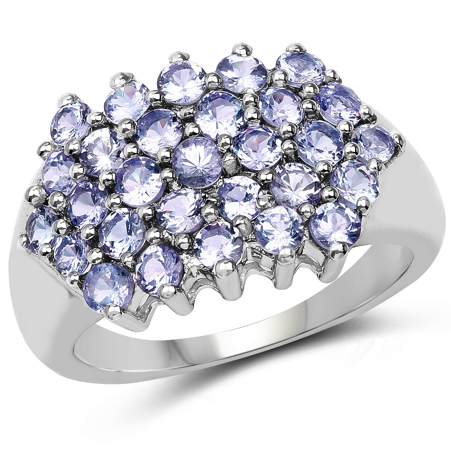 2.03 Carat Genuine Tanzanite .925 Sterling Silver Ring on sale at MyriadMart