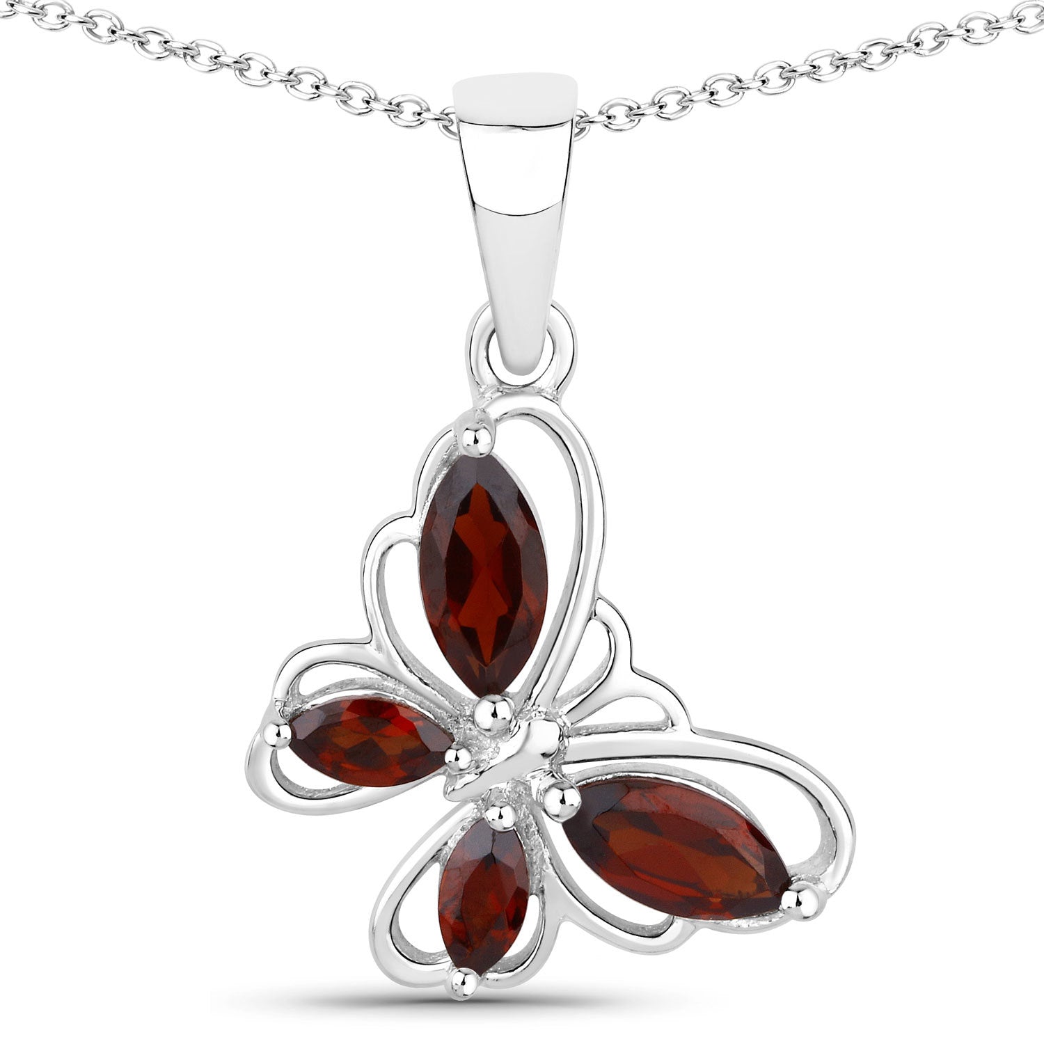 0.80 Carat Genuine Garnet .925 Sterling Silver Pendant on sale at MyriadMart