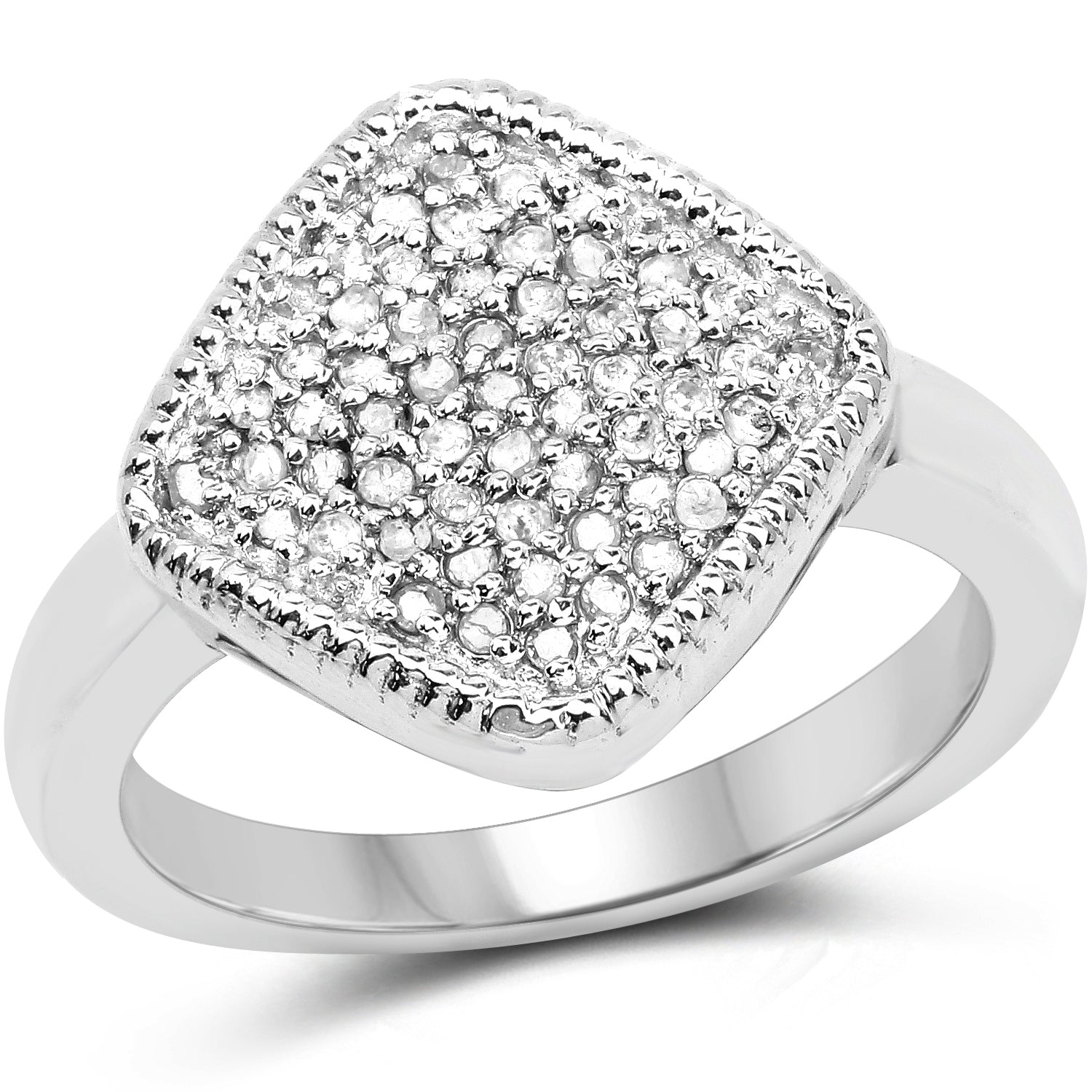 0.23 Carat Genuine White Diamond .925 Sterling Silver Ring on sale at MyriadMart