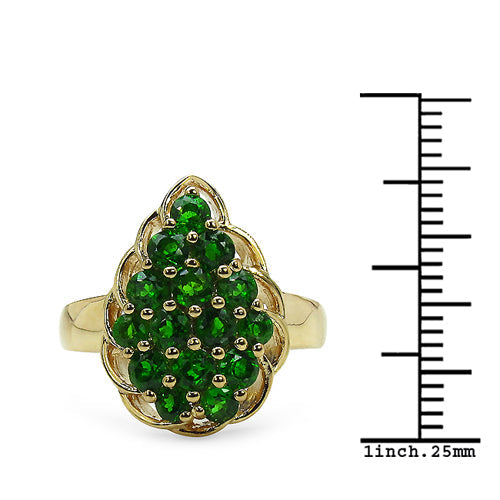 1.71 Carat Genuine Chrome Diopside .925 Sterling Silver Ring on sale at MyriadMart