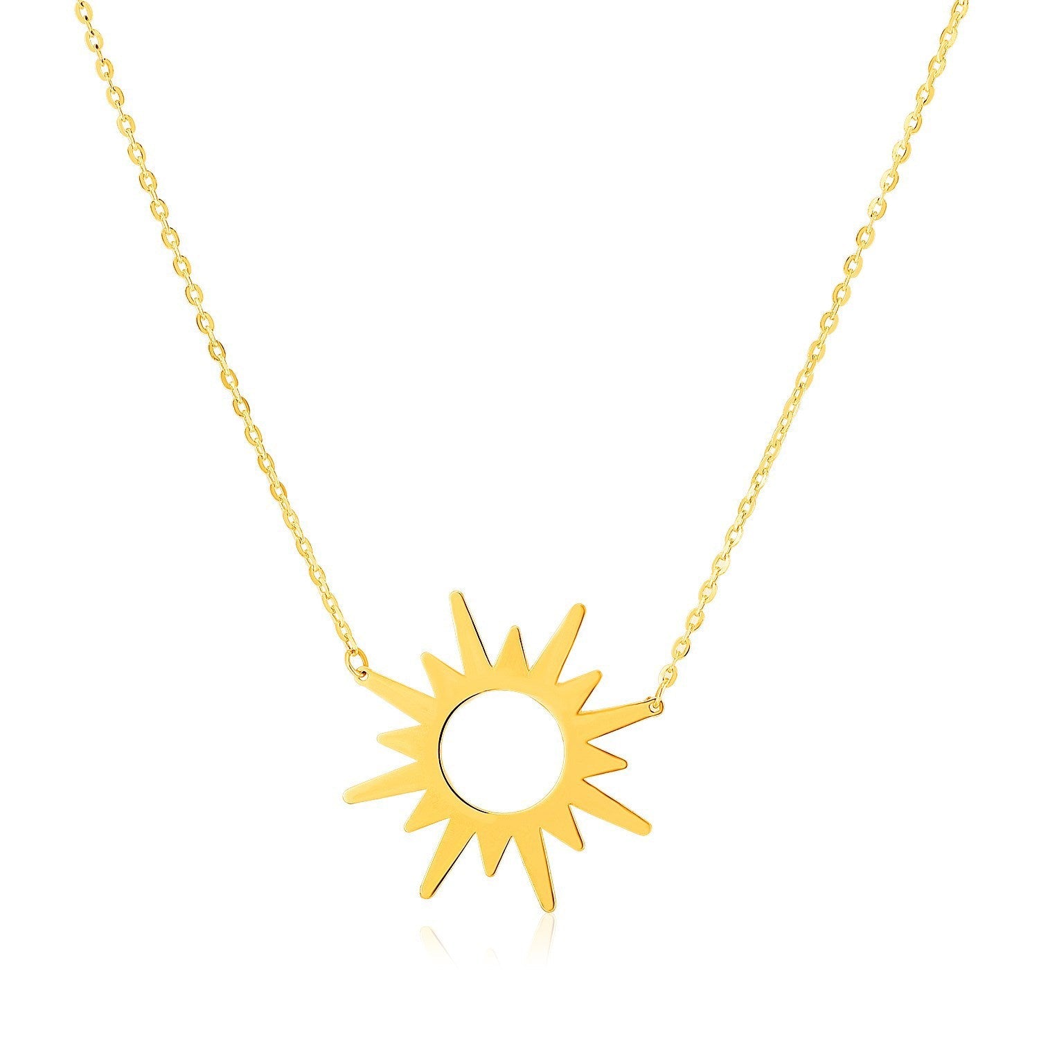 14K Yellow Gold Sunburst Necklace on sale at MyriadMart