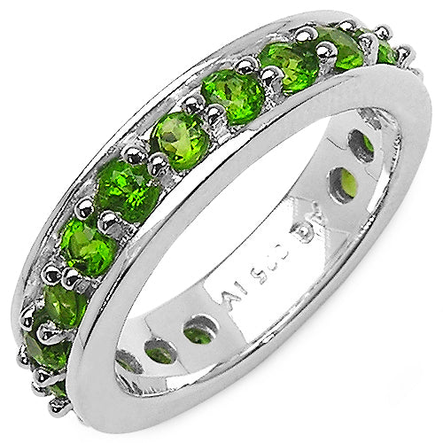 1.33 Carat Genuine Chrome Diopside .925 Sterling Silver Ring on sale at MyriadMart