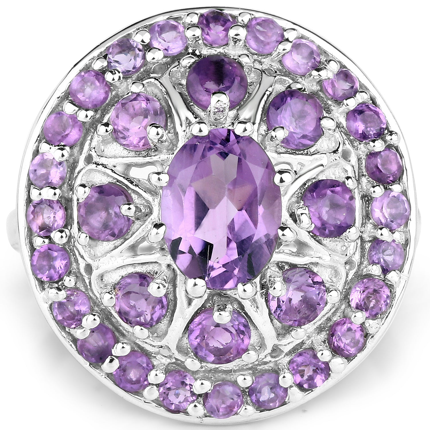 2.67 Carat Genuine Amethyst .925 Sterling Silver Ring on sale at MyriadMart