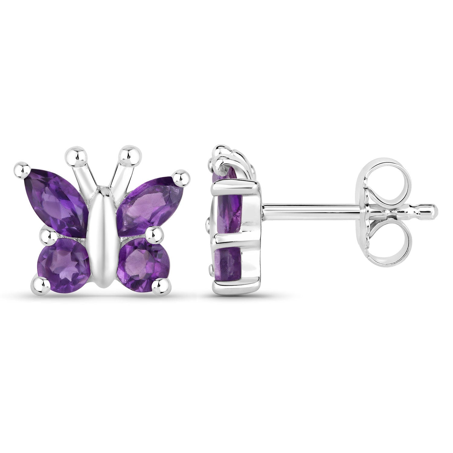 1.00 Carat Genuine Amethyst .925 Sterling Silver Earrings on sale at MyriadMart