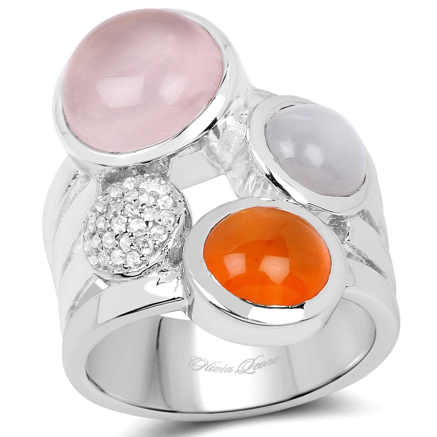 5.96 Carat Genuine Multi Stone .925 Sterling Silver Ring on sale at MyriadMart