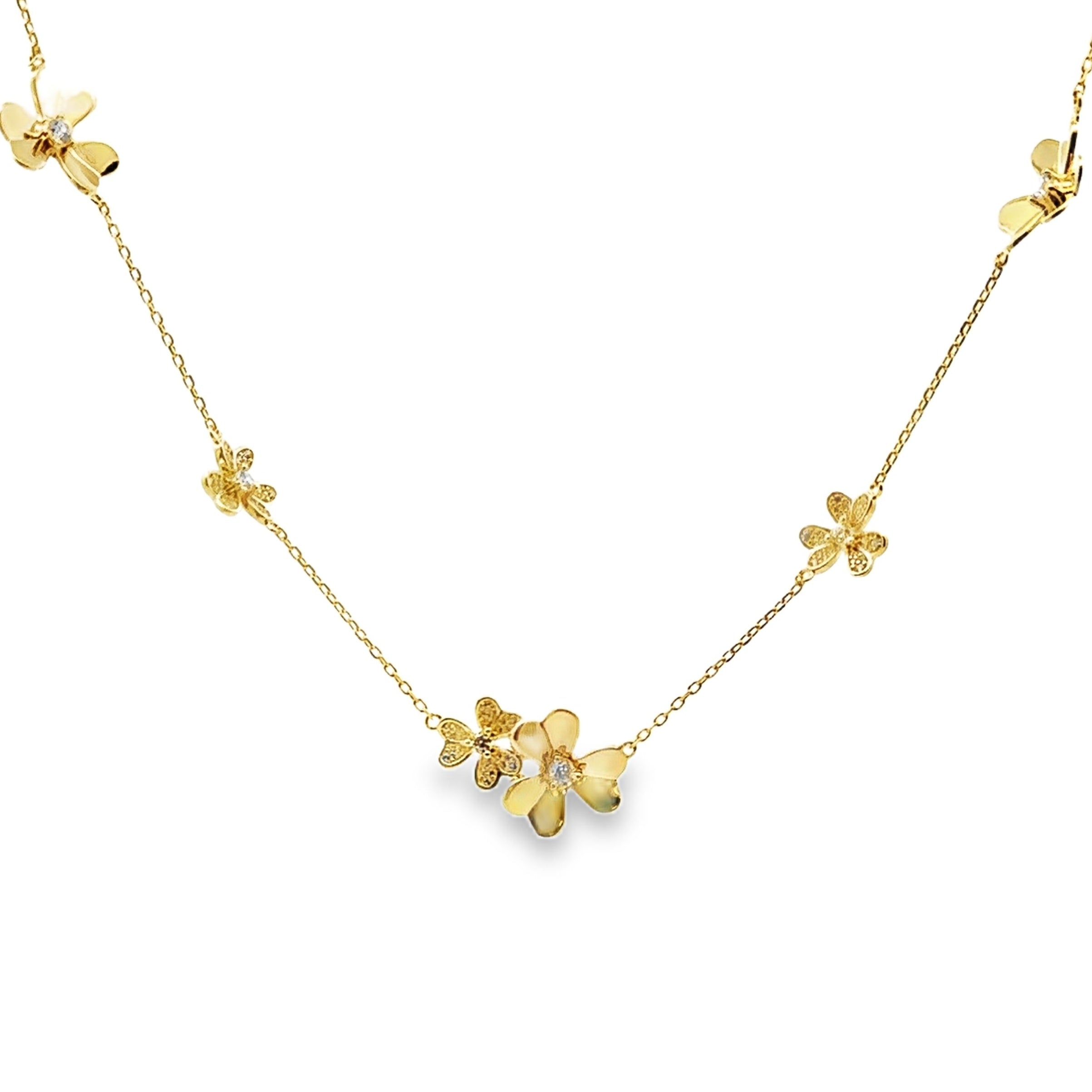 Cubic Zirconia Flower Pendant Sterling Silver on sale at MyriadMart