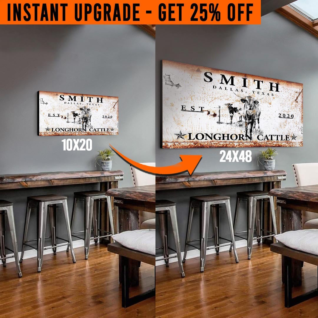 Upgrade Your 'Long Horn' Style 2 Canvas To 24x48 Inches on sale at MyriadMart
