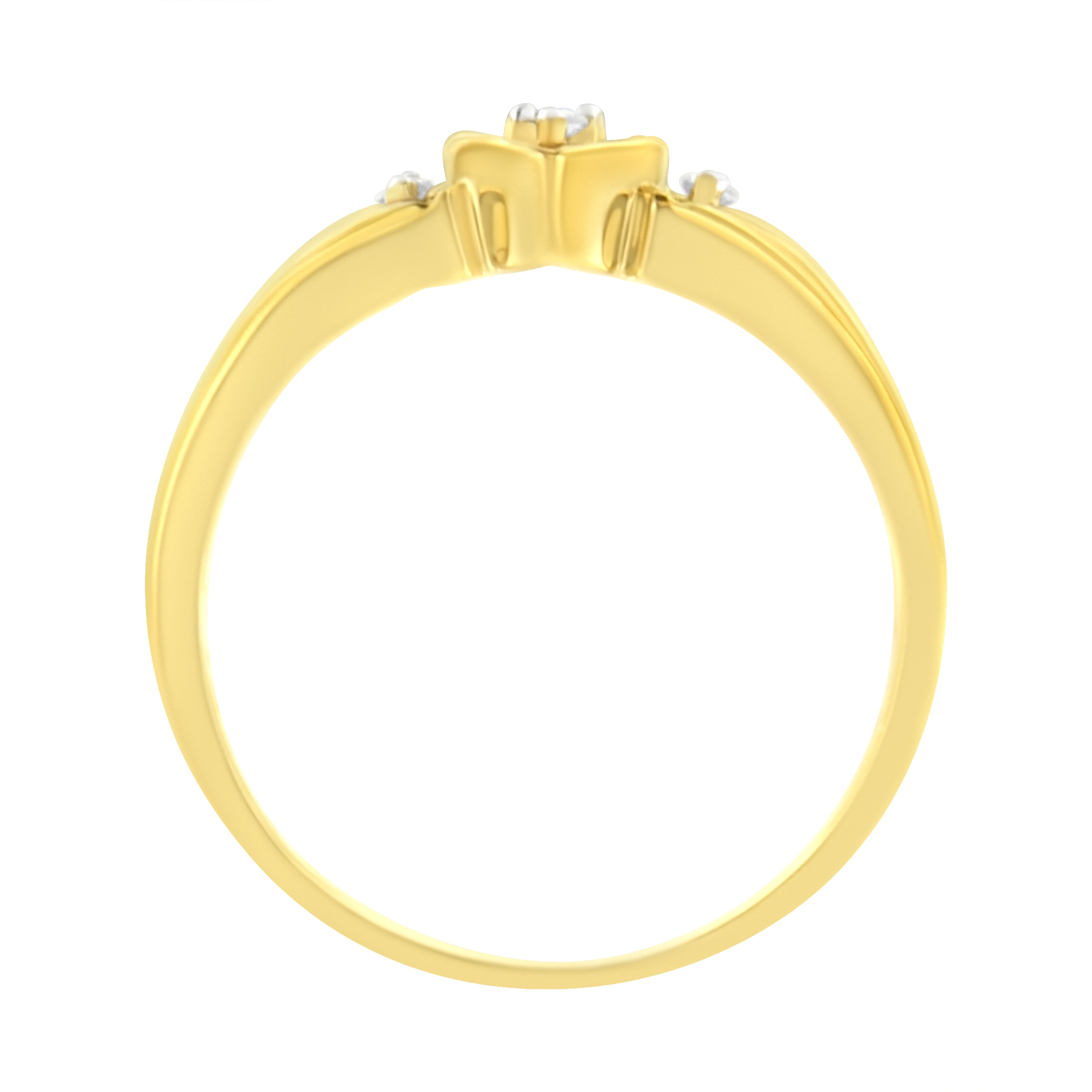10KT Yellow Gold 1/20 cttw Diamond Triple Heart Diamond Ring K-L, I1-I2 - Size 7 on sale at MyriadMart