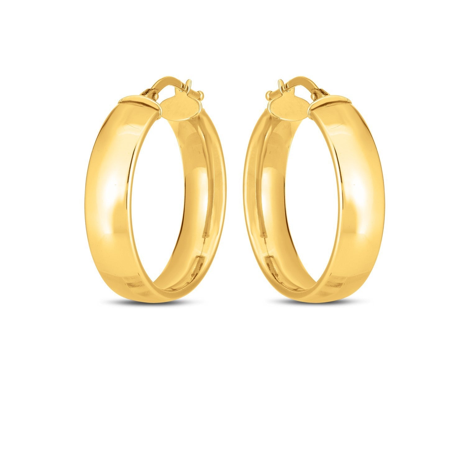 14k Yellow Gold Wedding Band Hoops 6x25mm on sale at MyriadMart