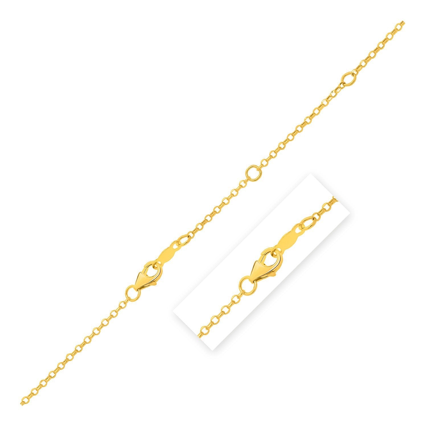 Double Extendable Cable Chain in 14k Yellow Gold 1.40 mm on sale at MyriadMart