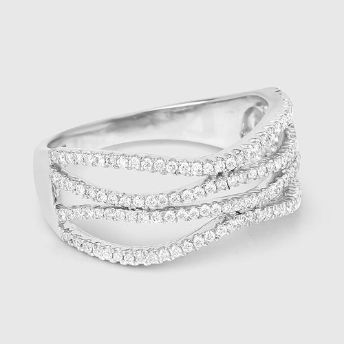 0.46 Carat Genuine White Diamond 14K White Gold Ring F-G Color, SI Clarity on sale at MyriadMart