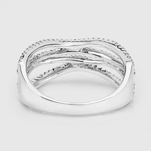 0.46 Carat Genuine White Diamond 14K White Gold Ring F-G Color, SI Clarity on sale at MyriadMart