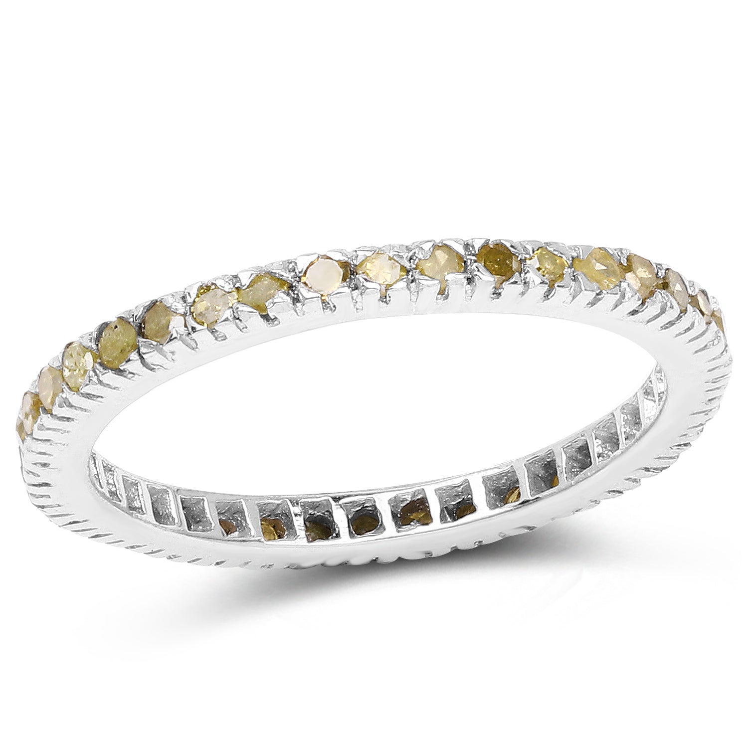 0.57 Carat Genuine Yellow Diamond .925 Sterling Silver Ring on sale at MyriadMart