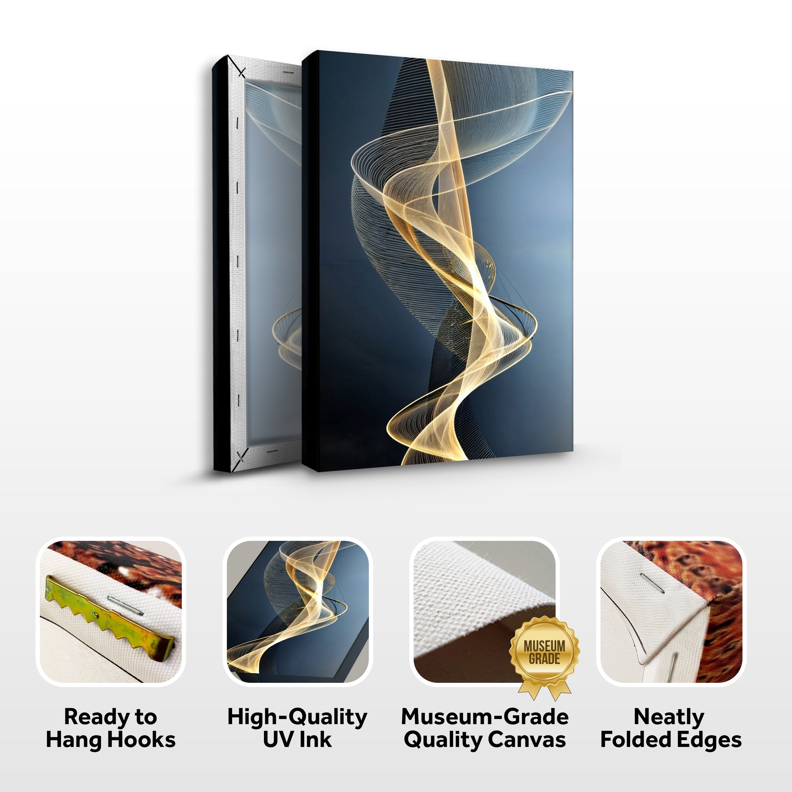 Modern Golden Waves Wall Art on sale at MyriadMart