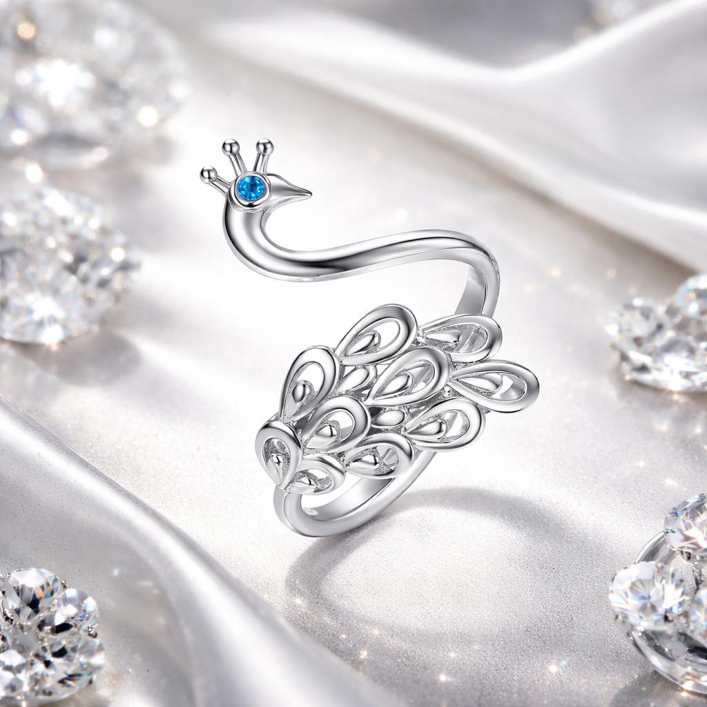 925 Sterling Silver Plated Platinum Pavé Setting CZ Ring for Women on sale at MyriadMart