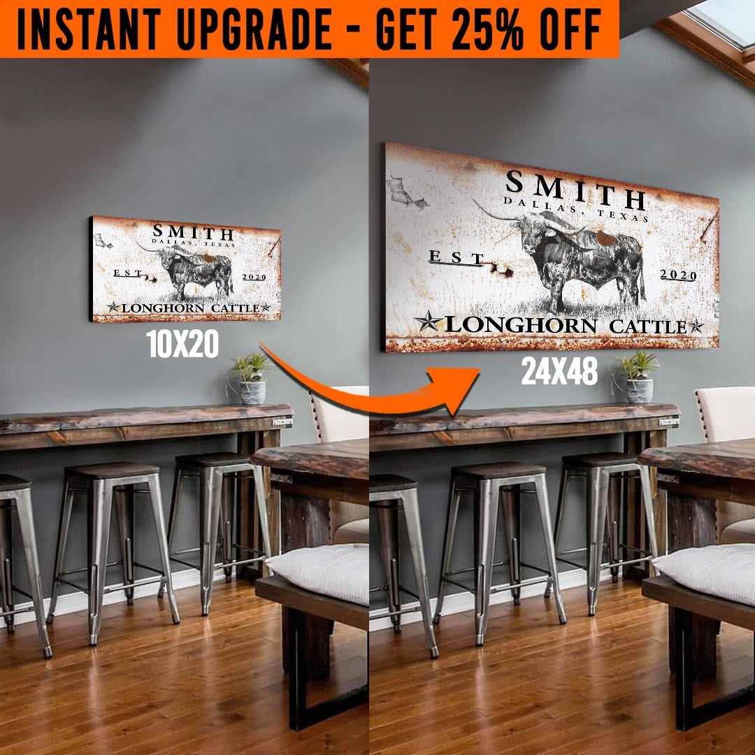 Upgrade Your 'Long Horn' Style 3 Canvas To 24x48 Inches on sale at MyriadMart