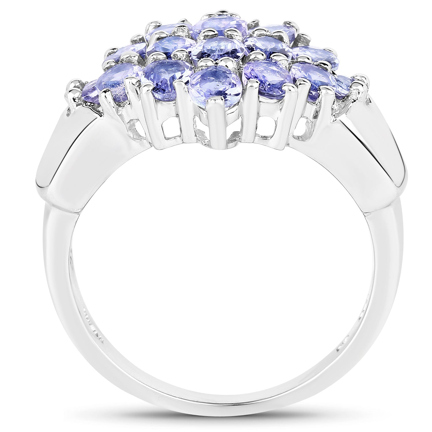 2.45 Carat Genuine Tanzanite .925 Sterling Silver Ring on sale at MyriadMart