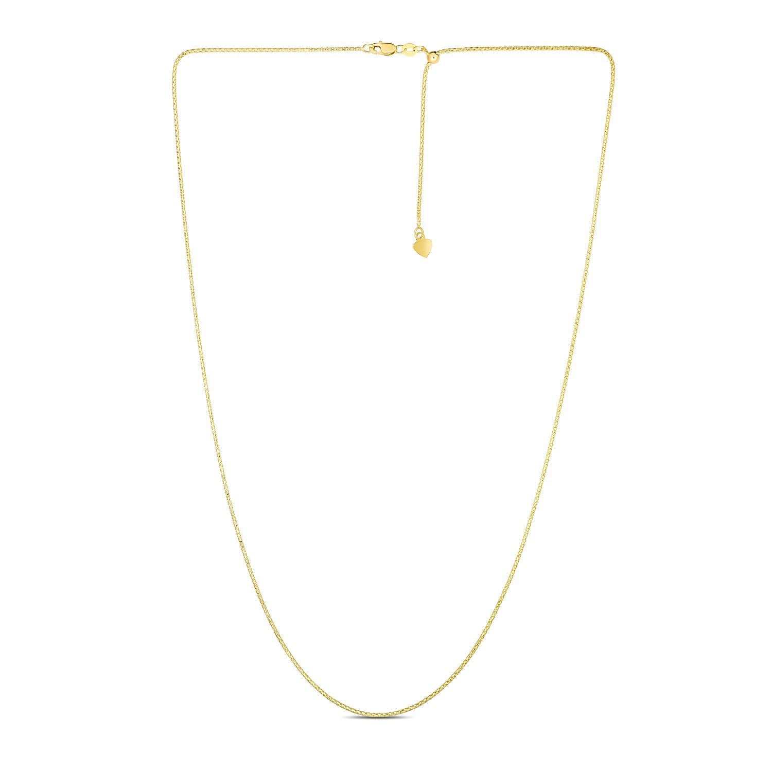 14k Yellow Gold Adjustable Popcorn Chain 1.3mm on sale at MyriadMart