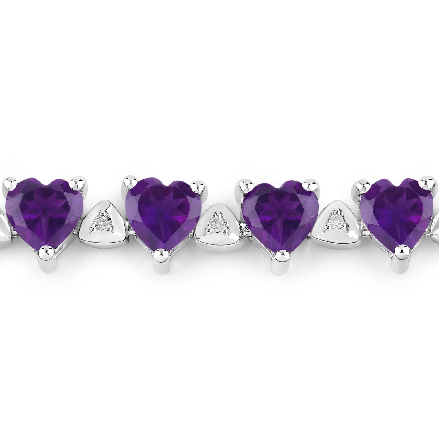 10.01 Carat Genuine Amethyst and White Diamond .925 Sterling Silver Bracelet on sale at MyriadMart