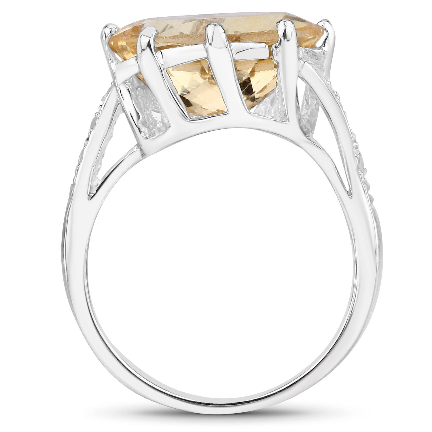 4.63 Carat Genuine Citrine and White Topaz .925 Sterling Silver Ring on sale at MyriadMart