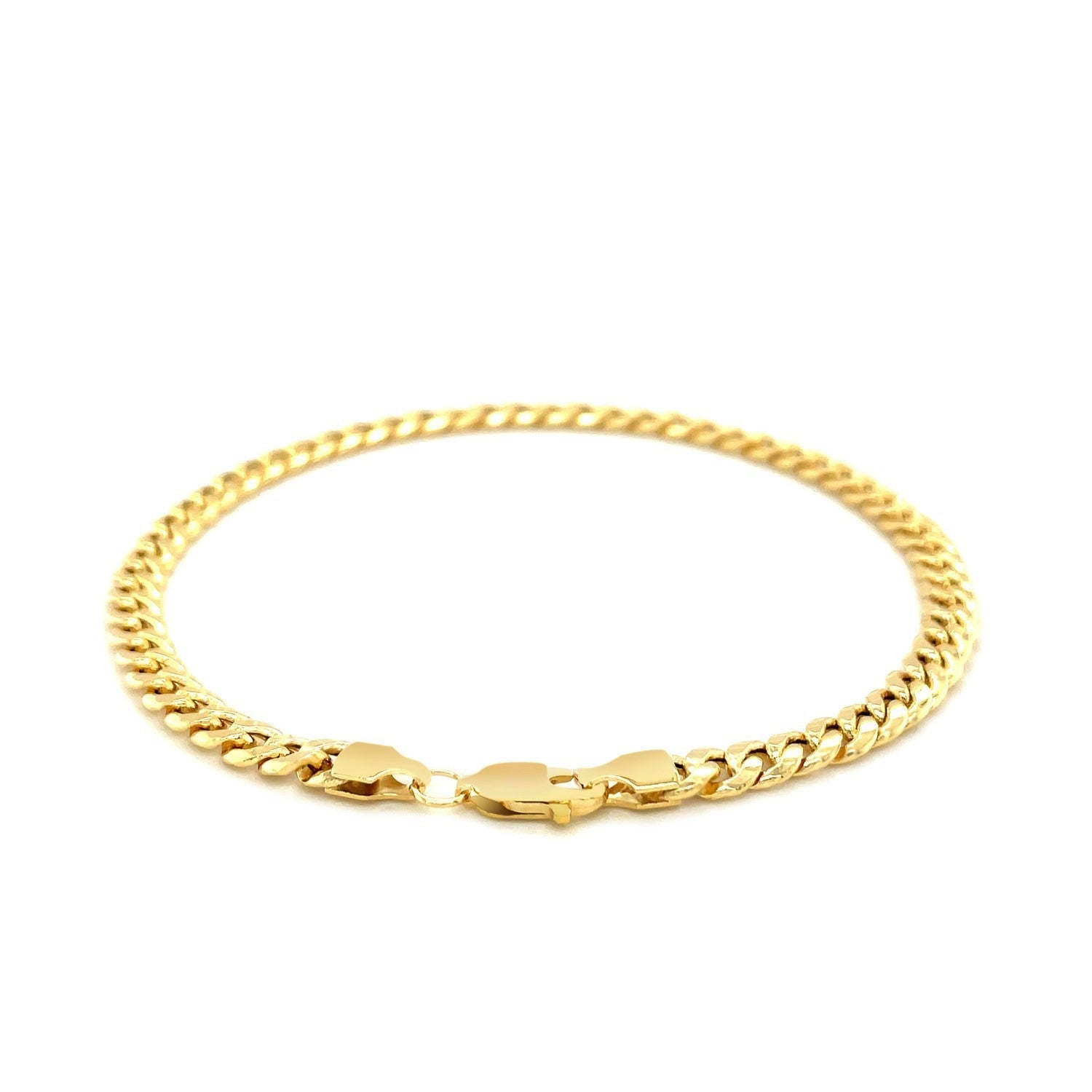 10k Yellow Gold Miami Cuban Semi Solid Bracelet 4.50 mm on sale at MyriadMart