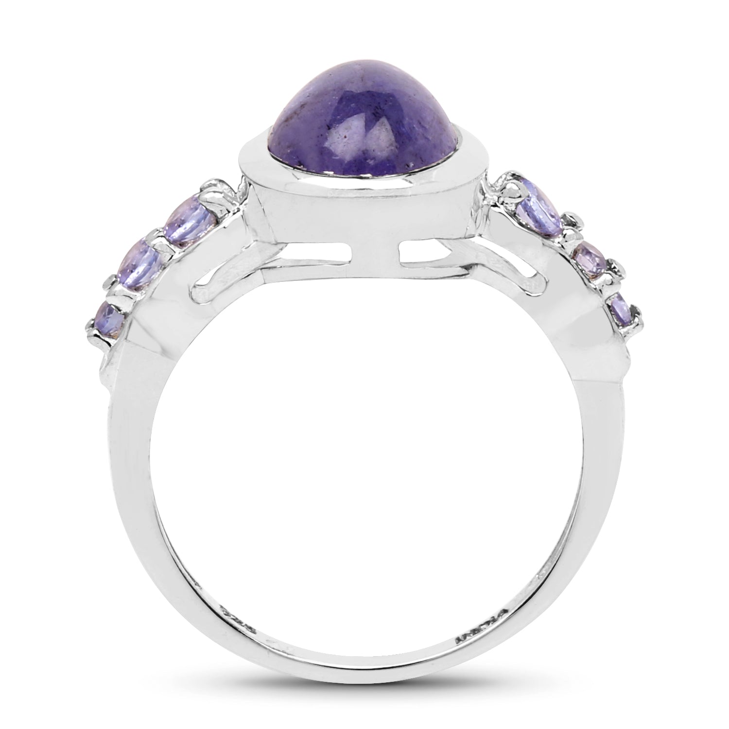 3.82 Carat Genuine Tanzanite .925 Sterling Silver Ring on sale at MyriadMart