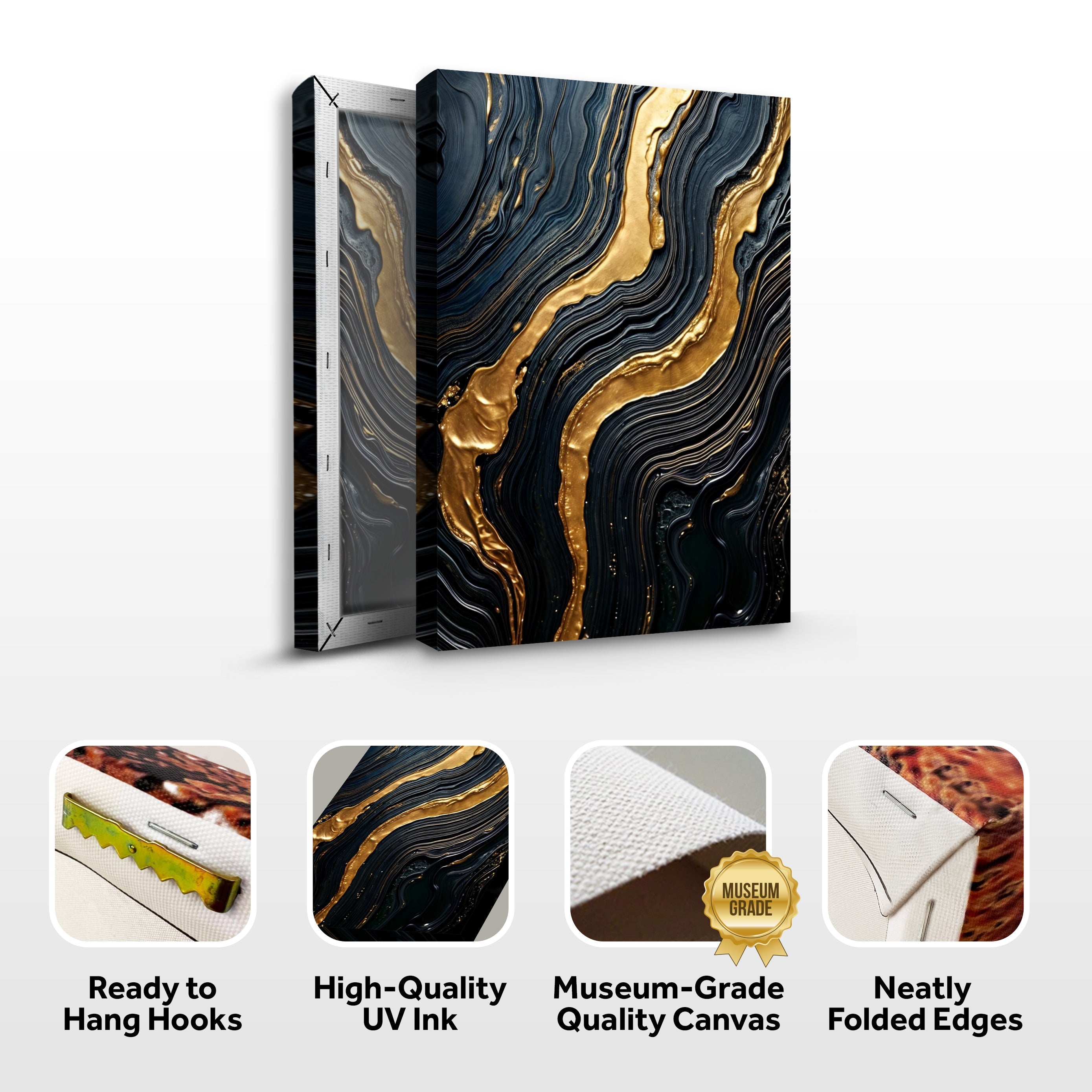 Modern Golden Lave Flow Wall Art on sale at MyriadMart