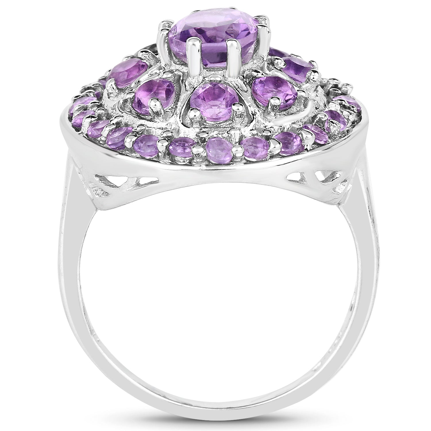 2.67 Carat Genuine Amethyst .925 Sterling Silver Ring on sale at MyriadMart