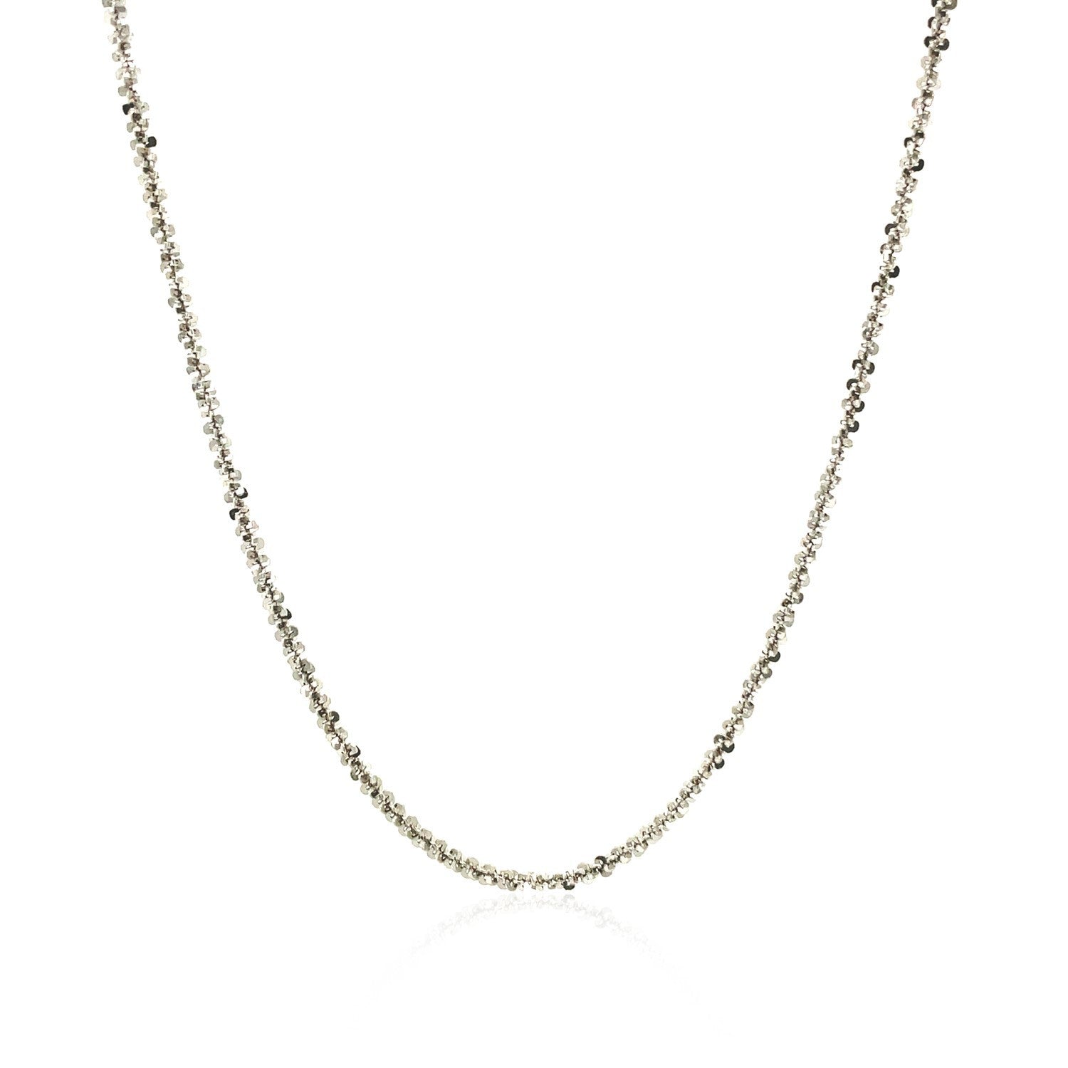 Rhodium Plated 1.7mm Sterling Silver Sparkle Style Chain on sale at MyriadMart