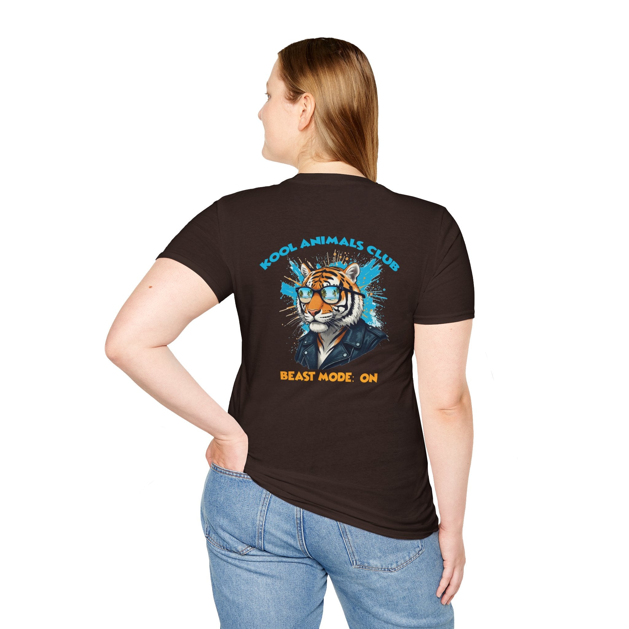 Kool Animals Club Tee, Beast Mode Unisex T-Shirt, Fun Graphic Tee, Animal Lover Gift, Cool Casual Wear, Cool Tiger on sale at MyriadMart