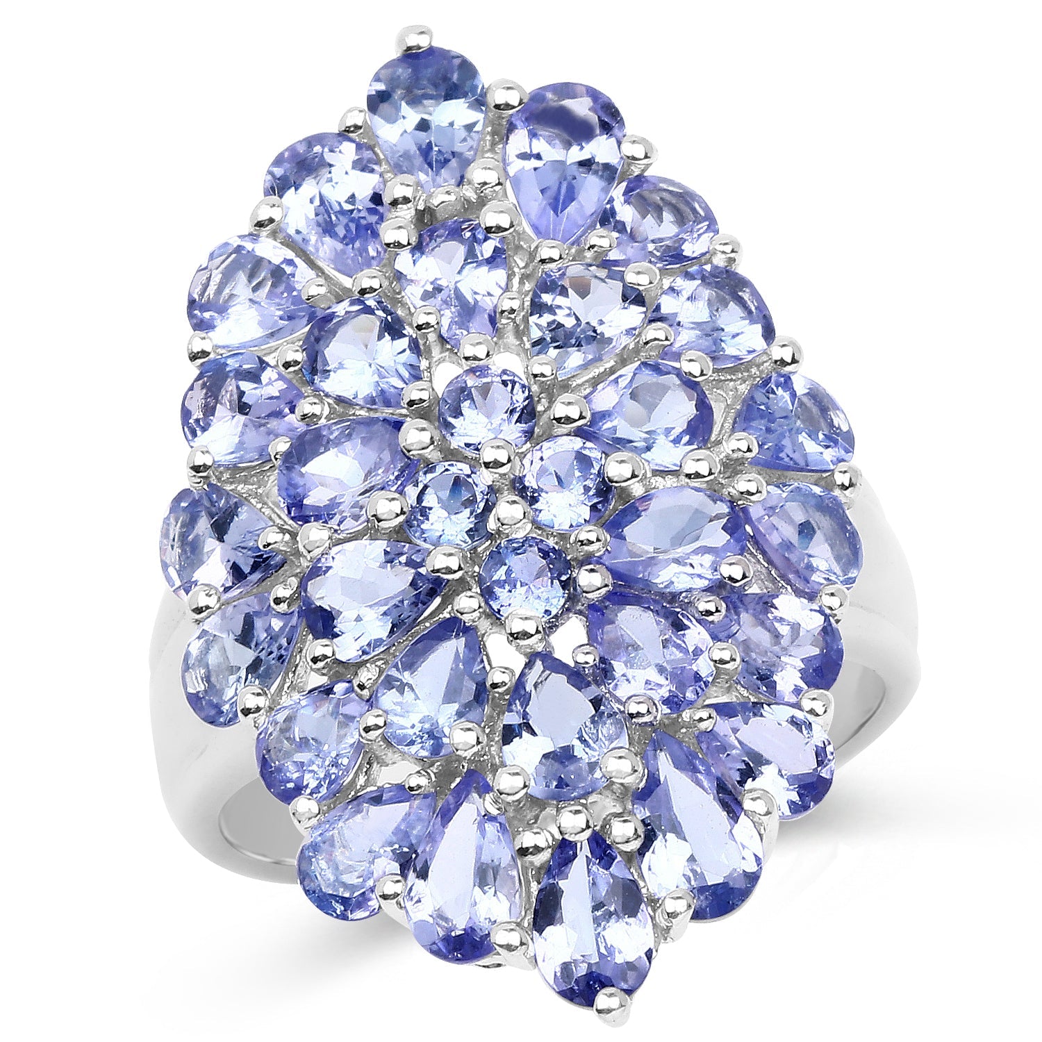 4.62 Carat Genuine Tanzanite .925 Sterling Silver Ring on sale at MyriadMart