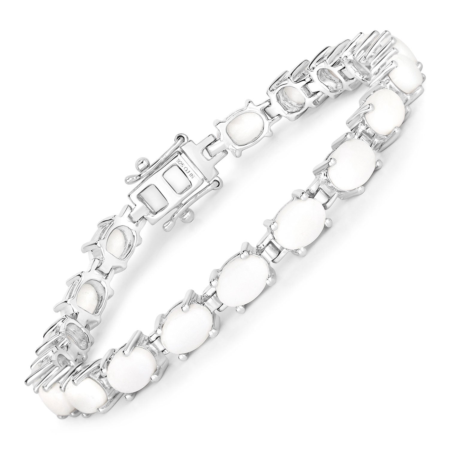 10.26 Carat Genuine Opal .925 Sterling Silver Bracelet on sale at MyriadMart