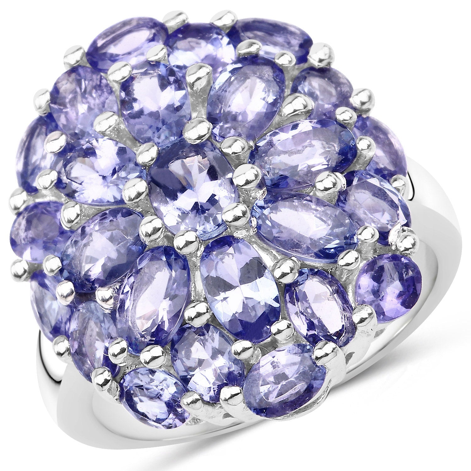 7.08 Carat Genuine Tanzanite .925 Sterling Silver Ring on sale at MyriadMart