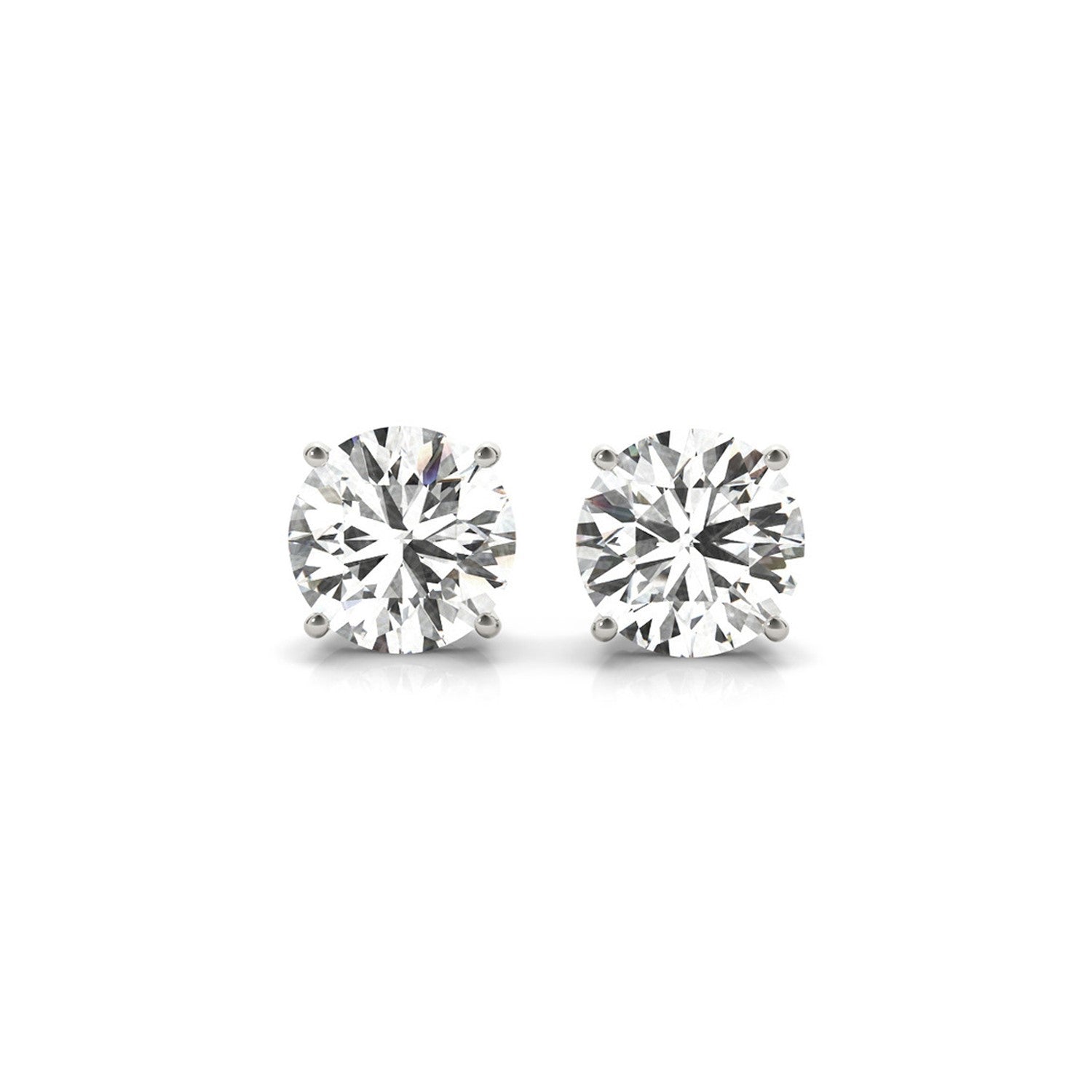 4 cttw Certified IGI Lab Grown Round Diamond Stud Earrings 14k White Gold G/VS2 on sale at MyriadMart