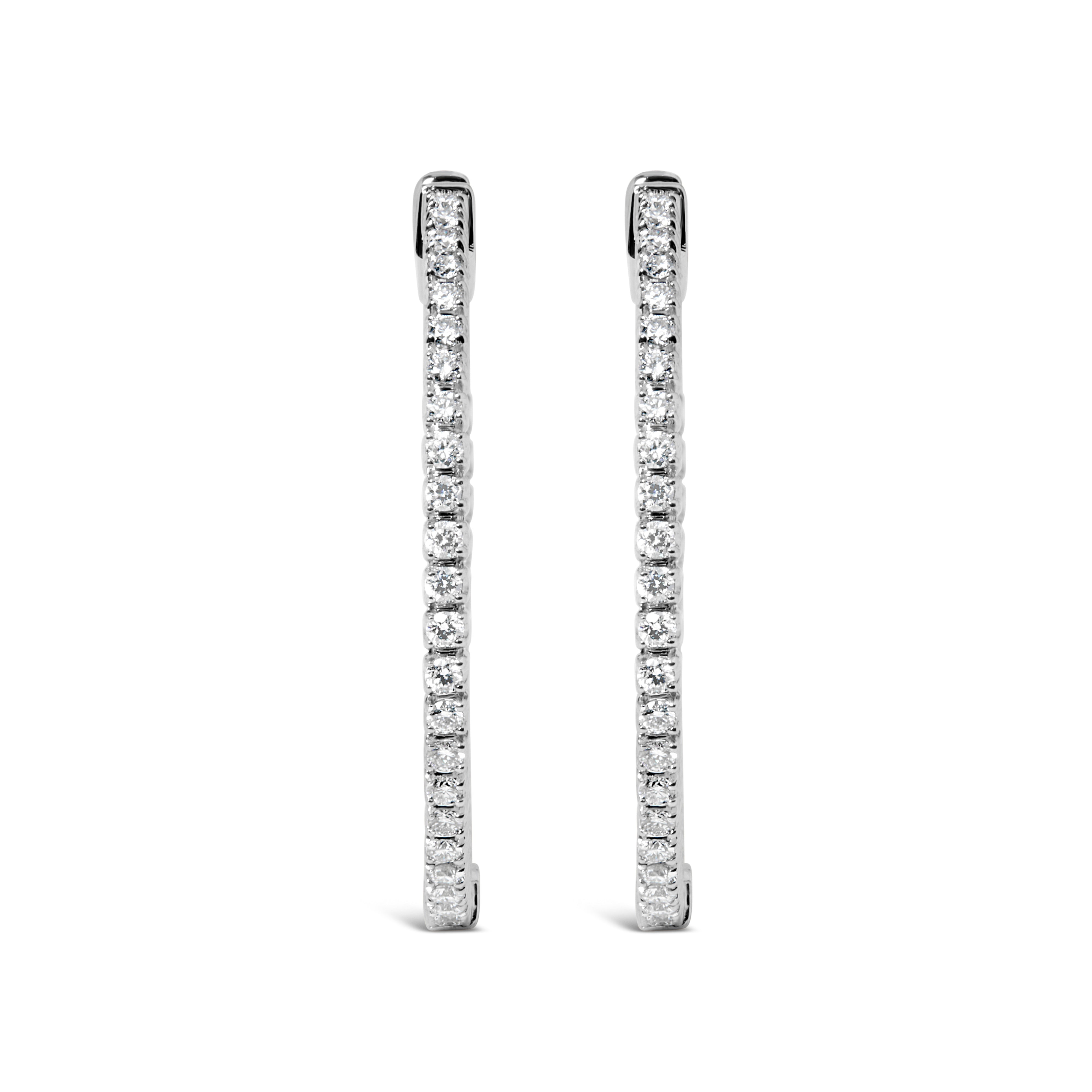14K White Gold 1 1/2 Cttw Lab Grown Diamond Inside Out Hoop Earrings G-H Color, VS2-SI1 Clarity on sale at MyriadMart