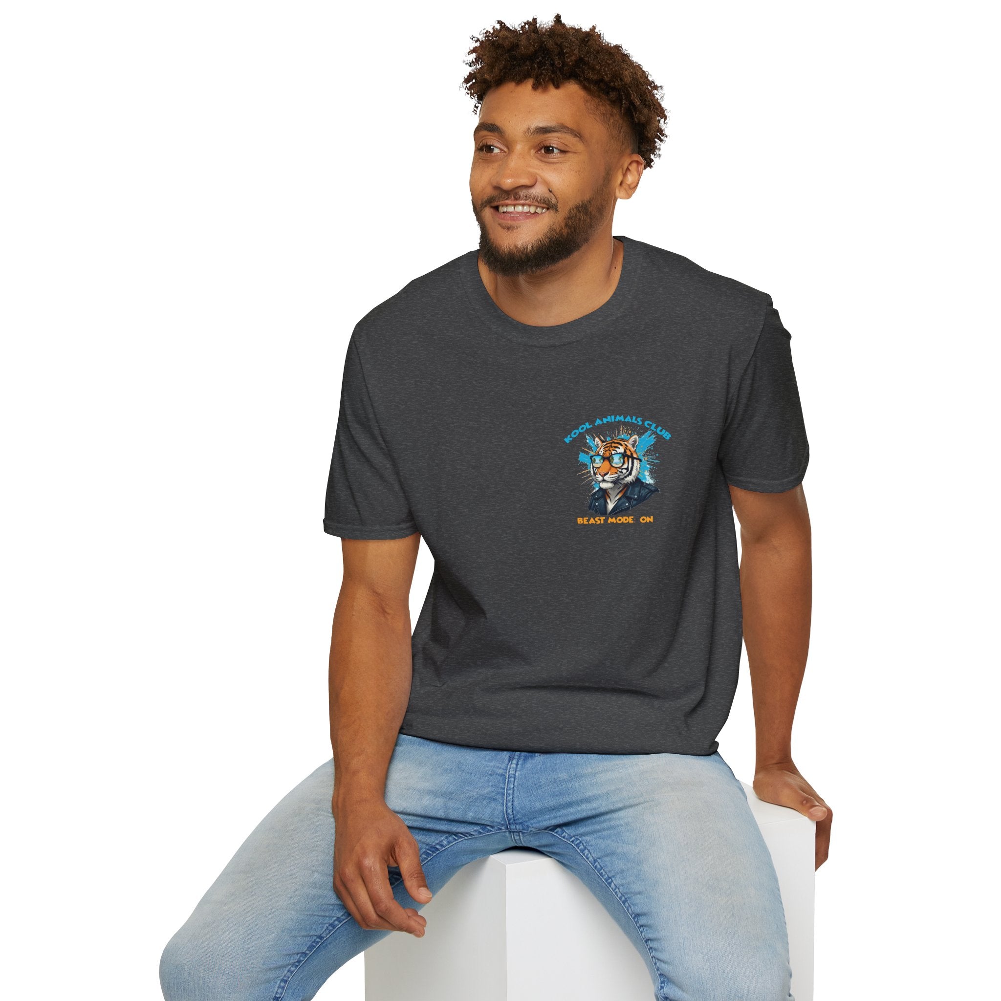 Kool Animals Club Tee, Beast Mode Unisex T-Shirt, Fun Graphic Tee, Animal Lover Gift, Cool Casual Wear, Cool Tiger on sale at MyriadMart
